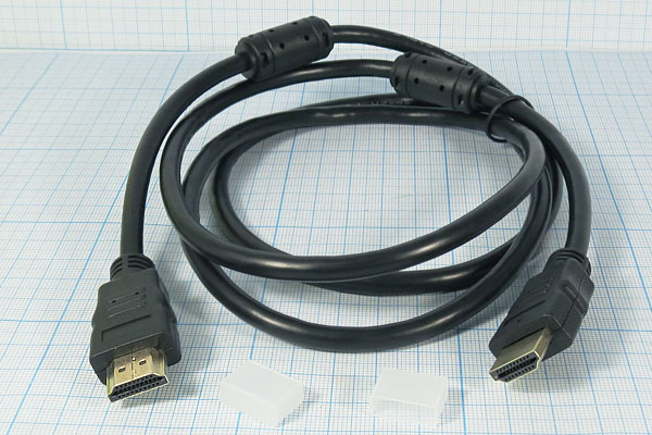 шнур шт HDMI-шт HDMI\1,5м\Ni/пл\чер\фильтр\PR5-813