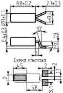 Резонатор кварцевый в цилиндрическом корпусе 3*9 на поверхностный монтаж
